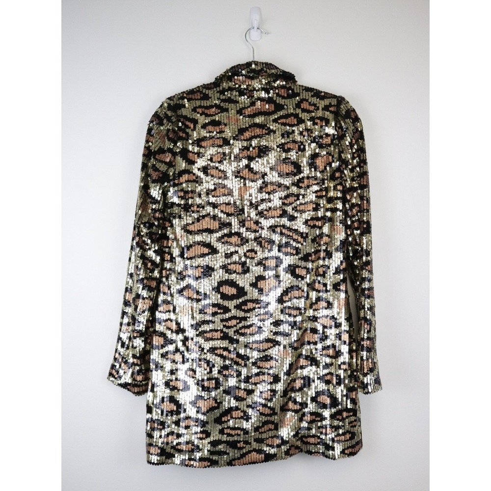 NWT Show Me Your Mumu Bazel Blazer Dress Party Cheetah Sequins XS - Picture 3 of 10